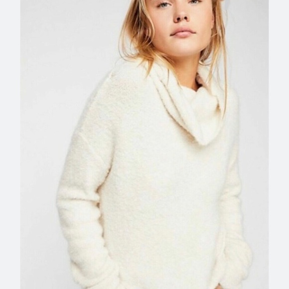 Free People Sweaters - Free People NWT Echo Beach Ivory Cowl Neck Sweater Sz S